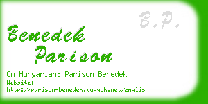 benedek parison business card